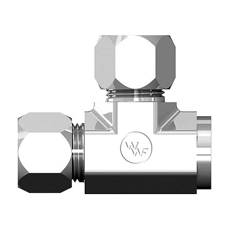 World Wide Fittings Flareless Compression to Female Pipe to Flareless Compression Run Tee 7805X04X04X04